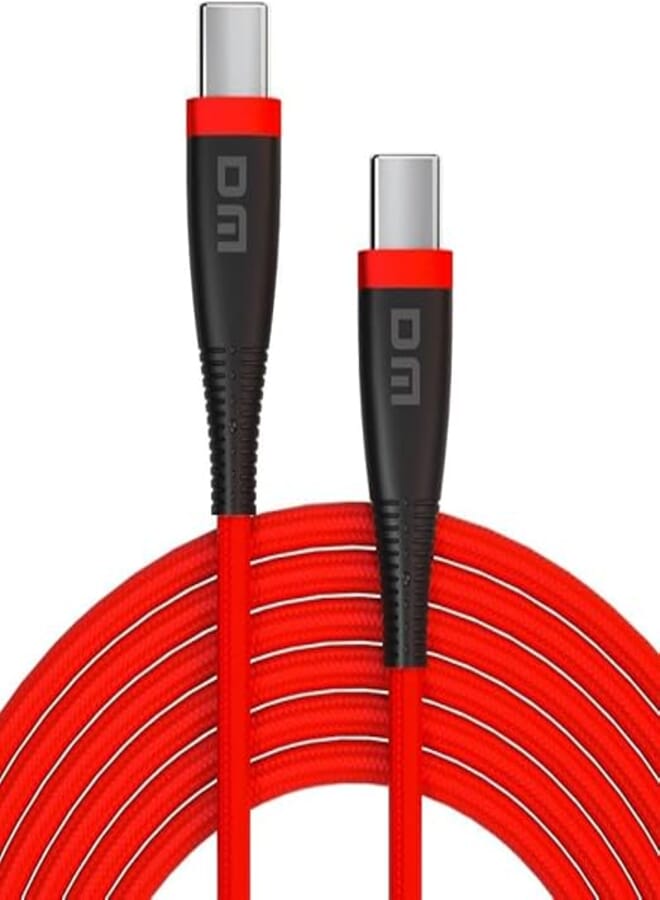 DM SL019 65W 3A Type-C to Type-C Quick Charge and Data Cable Red 1 Meter